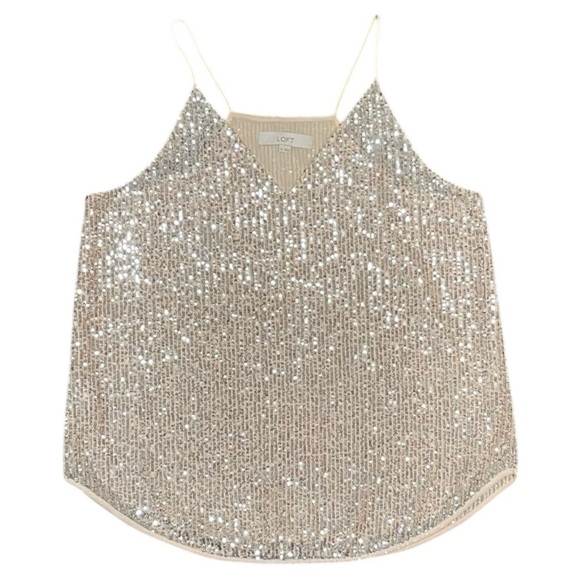 LOFT shimmering sequent top - Picture 4 of 6